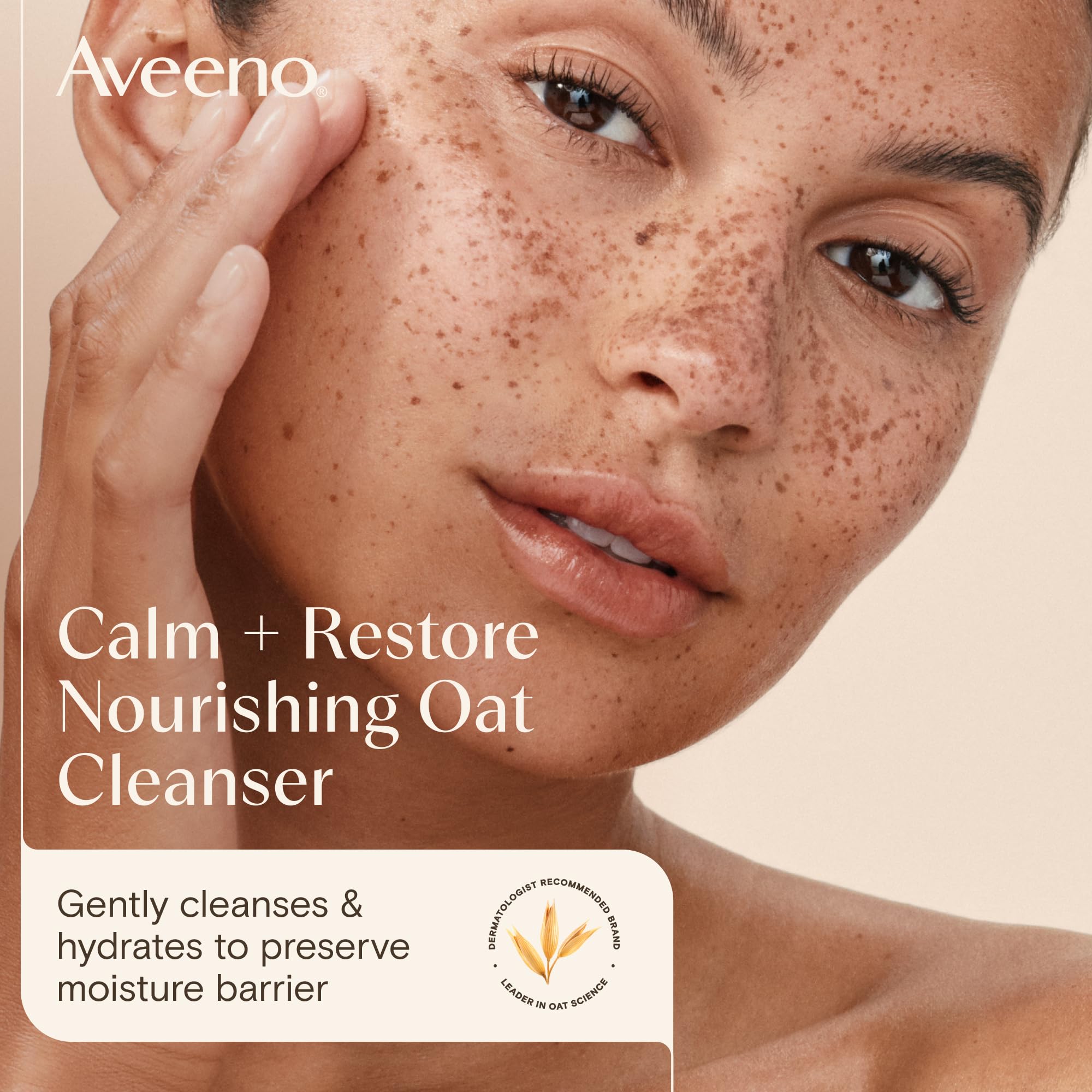 Aveeno Calm and Restore Nourishing Oat Cleanser 200ml - Gentle Non-Foaming Face Wash for Sensitive Skin with Prebiotic Oat and Feverfew