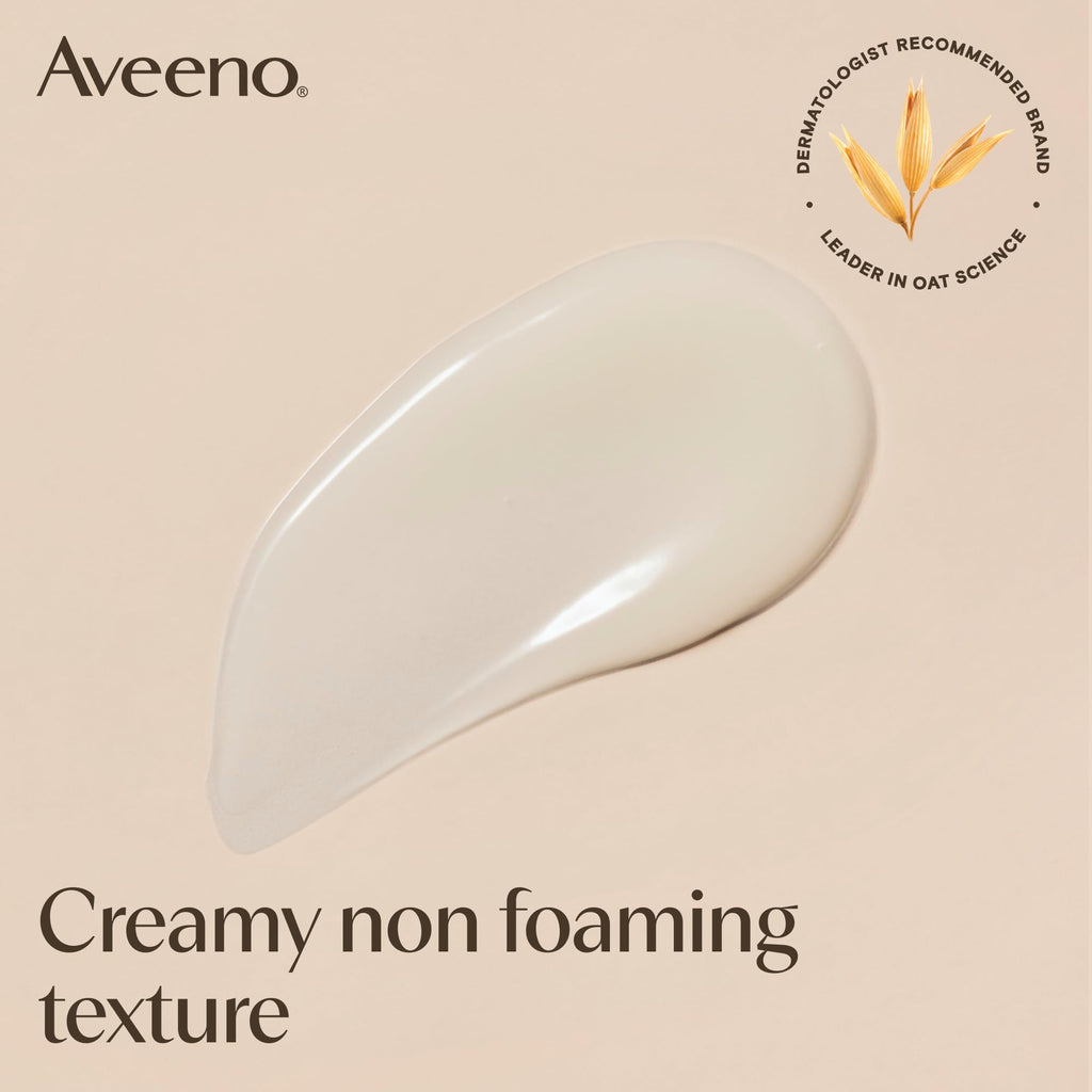 Aveeno Calm and Restore Nourishing Oat Cleanser 200ml - Gentle Non-Foaming Face Wash for Sensitive Skin with Prebiotic Oat and Feverfew