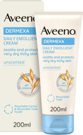 Aveeno Dermexa Daily Emollient Cream 200ml - Triple Oat Complex and Ceramides for Sensitive Dry Skin Prone to Eczema - Soothing Moisturiser - Damaged Box