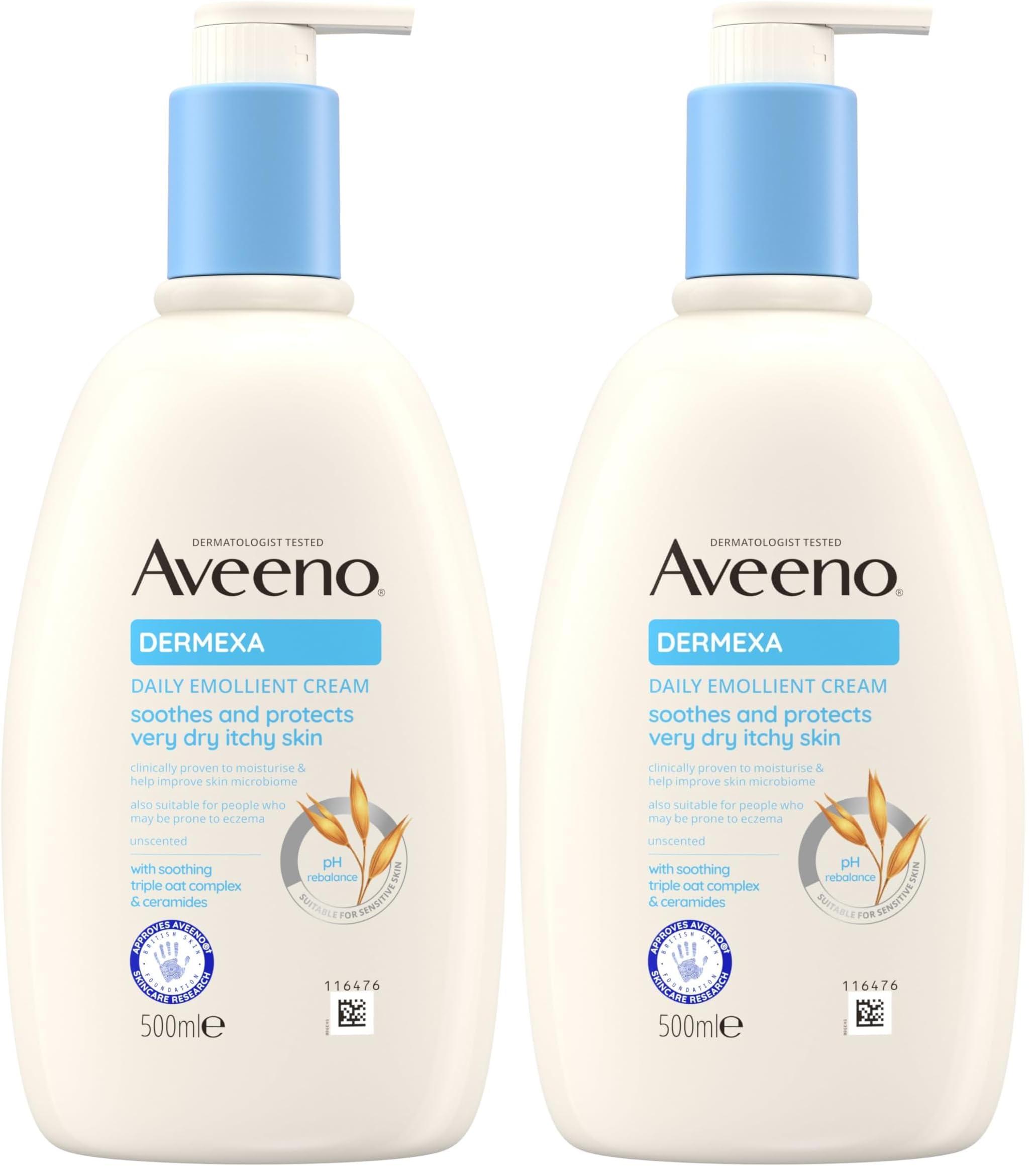Aveeno Dermexa Daily Emollient Cream 200ml - Triple Oat Complex and Ceramides for Sensitive Dry Skin Prone to Eczema - Soothing Moisturiser - Damaged Box