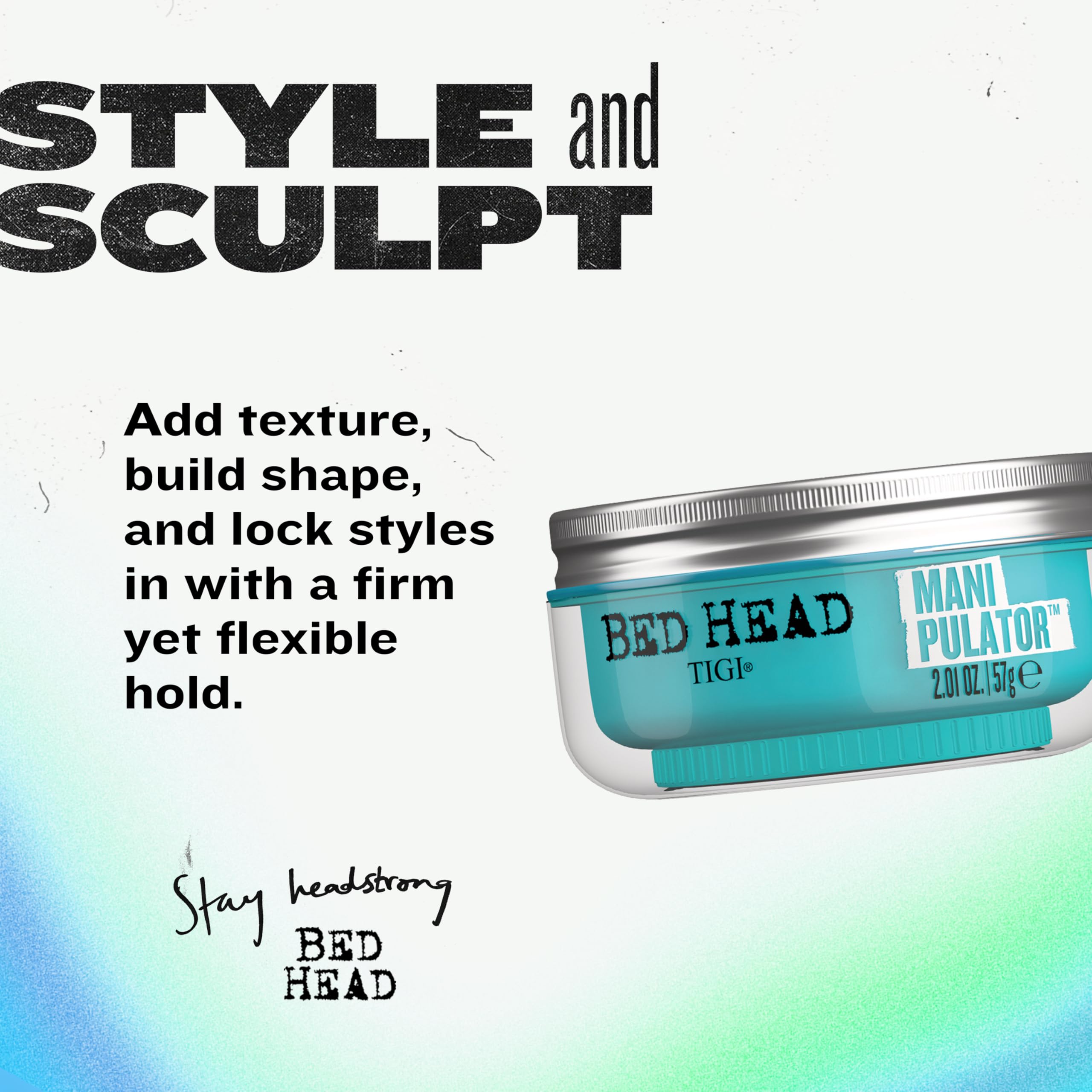 TIGI Bed Head Manipulator Texturising Hair Putty 57g - Strong Hold Matte Finish Hair Styling Product