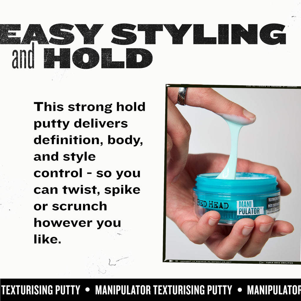 TIGI Bed Head Manipulator Texturising Hair Putty 57g - Strong Hold Matte Finish Hair Styling Product