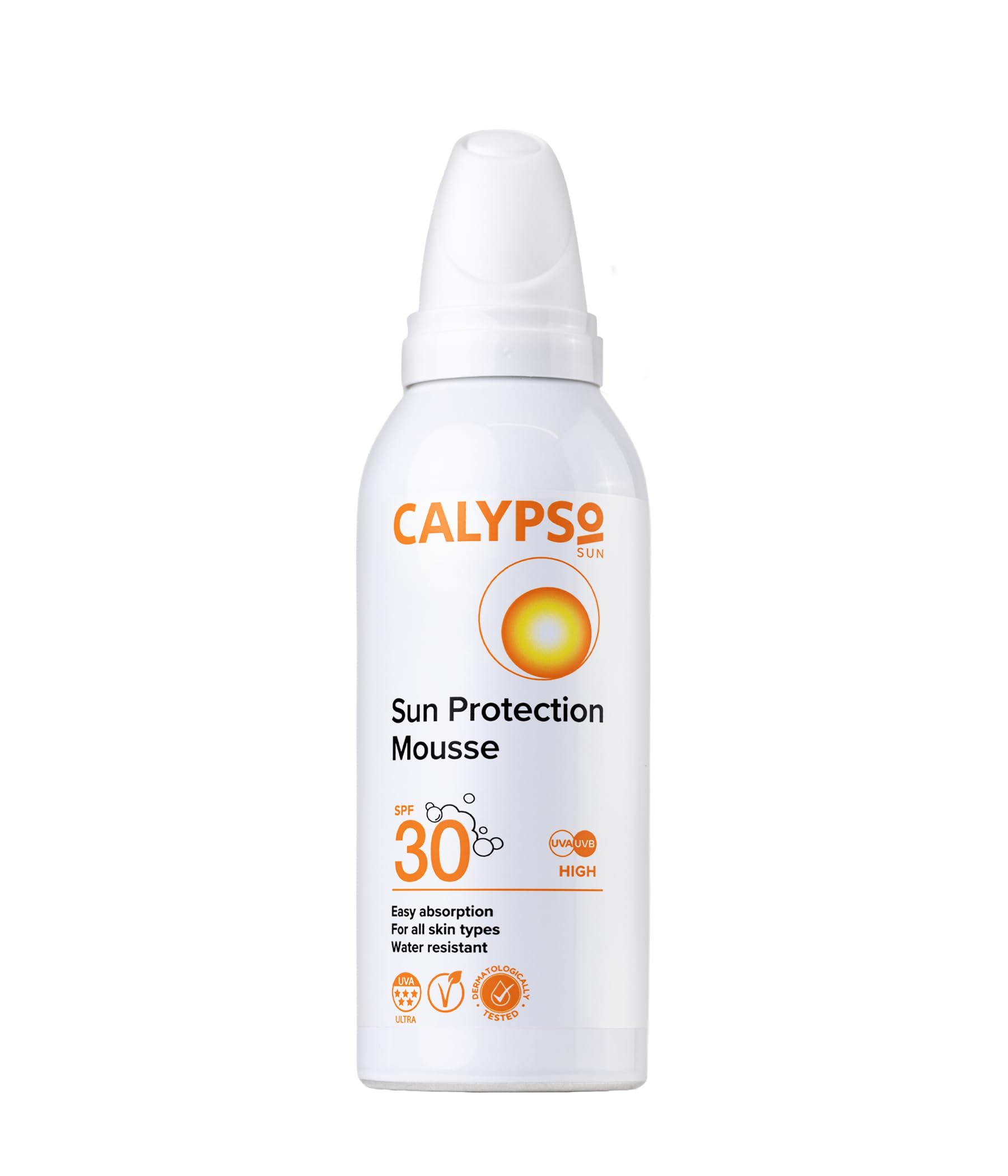 Calypso Sun Protection Mousse SPF30 150ml - 5-Star UVA Water Resistant Vegan Sunscreen for All Skin Types - Damaged Box