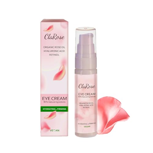 ClaRose Hyaluronic Acid Eye Cream with Organic Rose Oil - Anti-Ageing, 30ml