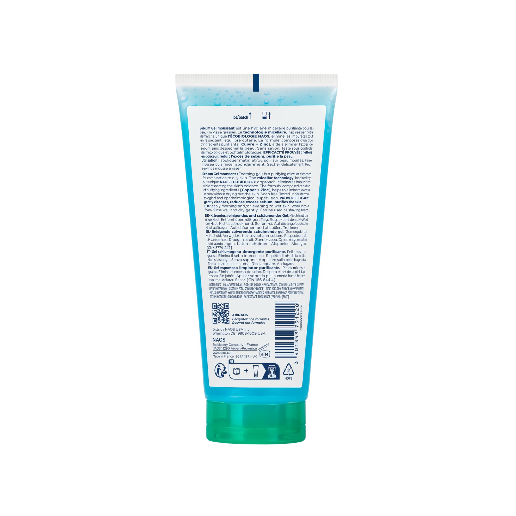 Bioderma Sébium Purifying Cleansing Fo Foaming Gel 100ml - Oily, Acne-Prone Skin Face Wash