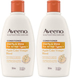 Aveeno Clarify and Shine Conditioner Apple Cider Vinegar Blend 300ml for Oily Hair and Flaky Scalp Sulfate Free Soothing Haircare