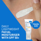 CeraVe Hydrating Travel Kit for Normal to Dry Skin 3 Piece Set with Hydrating Cleanser AM SPF 50 Facial Lotion and Moisturising Lotion 88ml