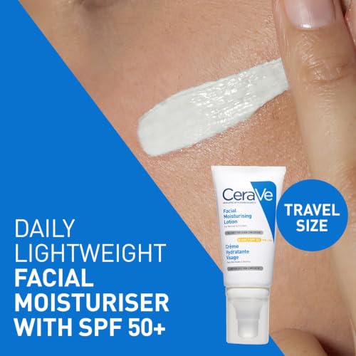 CeraVe Hydrating Travel Kit for Normal to Dry Skin 3 Piece Set with Hydrating Cleanser AM SPF 50 Facial Lotion and Moisturising Lotion 88ml