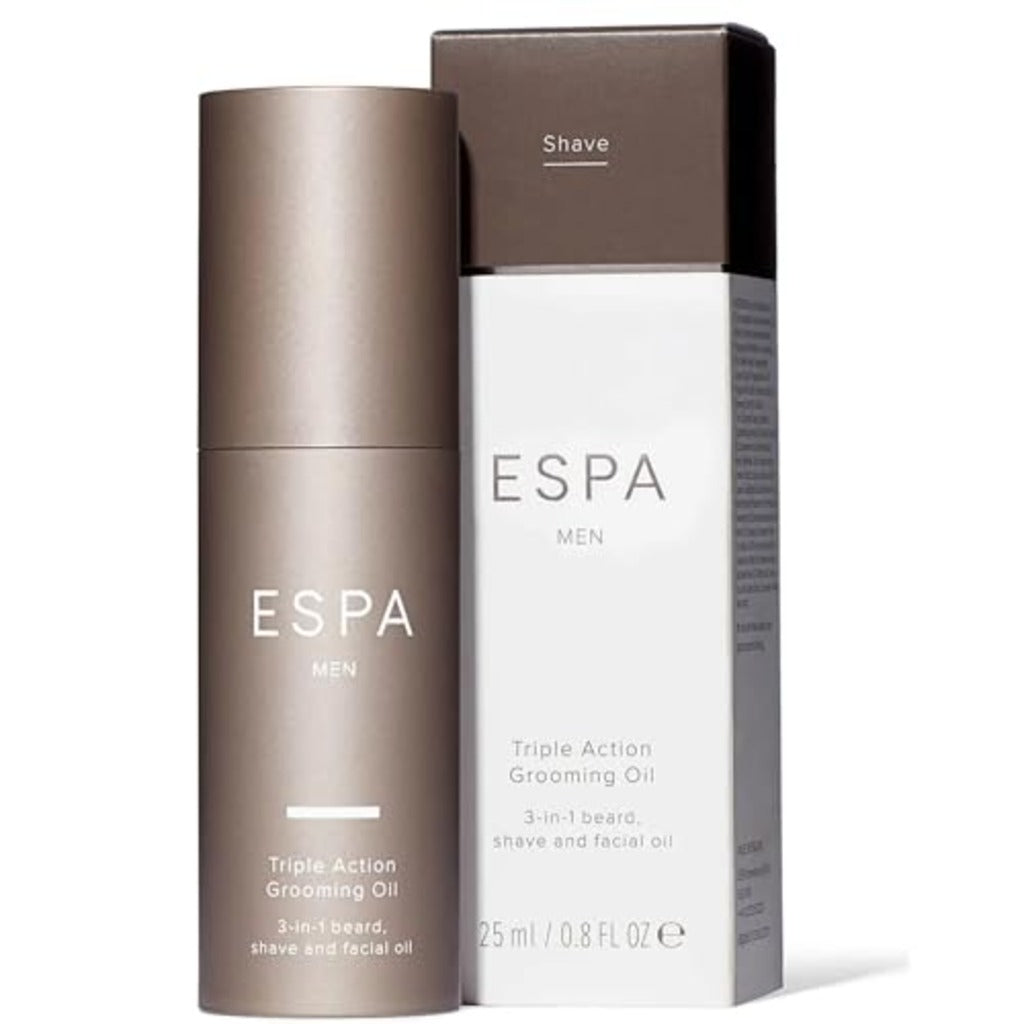 ESPA Triple Action Grooming Oil 30ml - 3-in-1 Men's Shave Beard and Facial Oil with Omega 3 and 6 plus Vitamin E - Nourishing Skincare