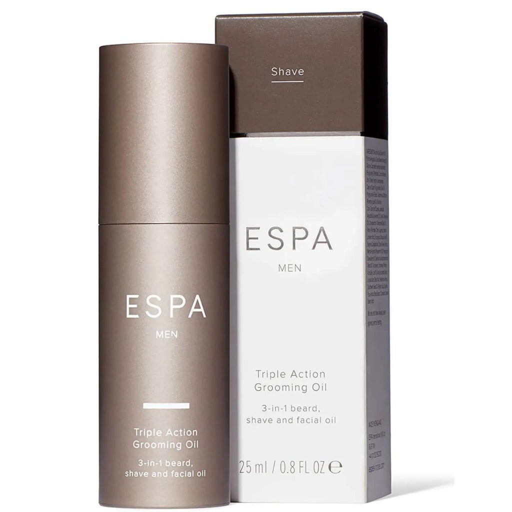 ESPA Triple Action Grooming Oil 30ml - 3-in-1 Men's Shave Beard and Facial Oil with Omega 3 and 6 plus Vitamin E - Nourishing Skincare