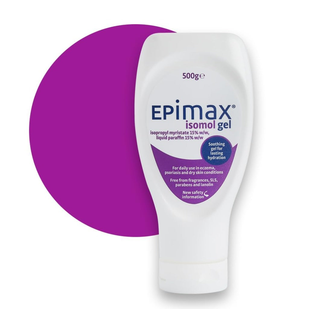 Epimax Isomol Gel 100g Emollient Moisturiser for Dry Skin Eczema and Psoriasis Relief Pump Dispenser Hydrating Body Cream