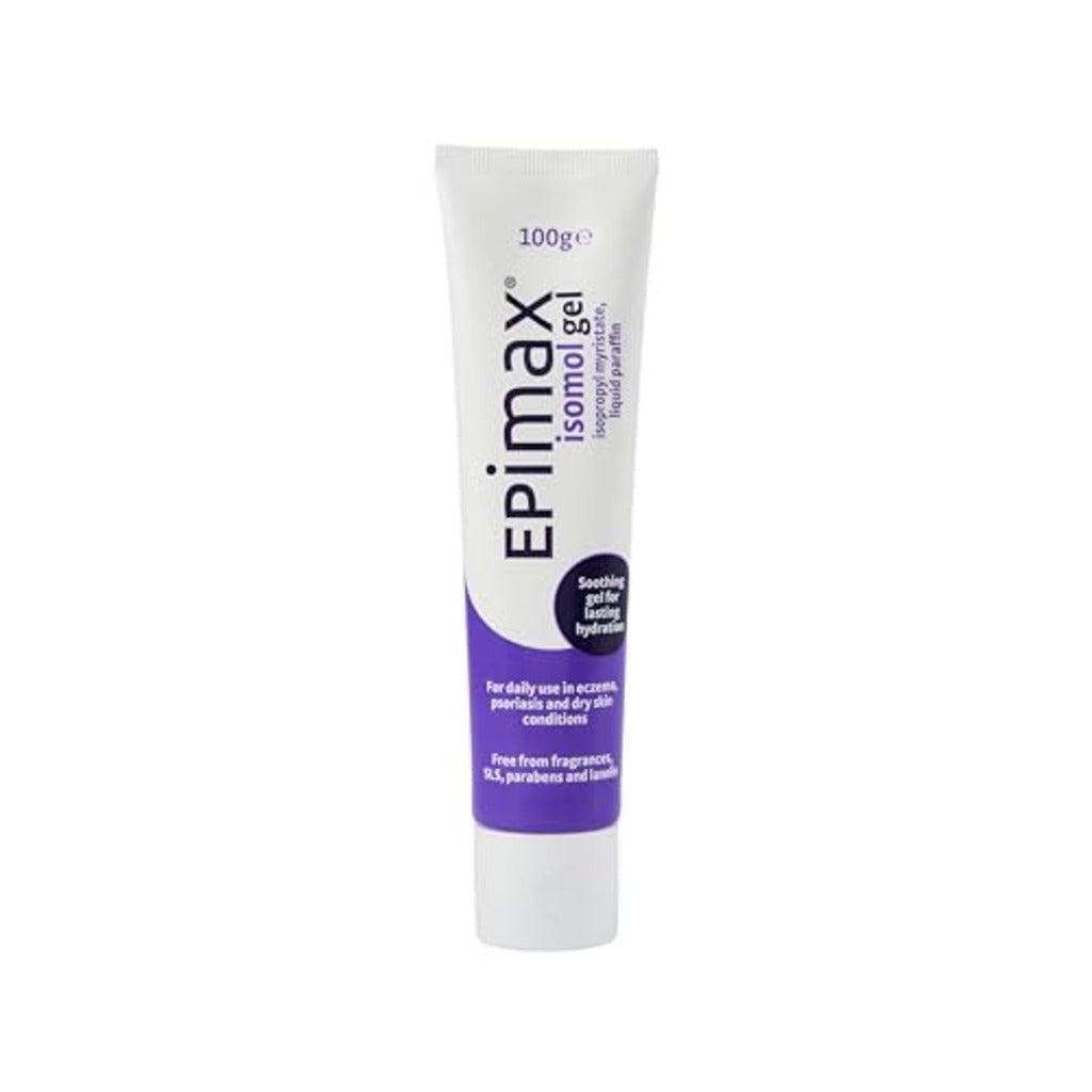 Epimax Isomol Gel 100g Emollient Moisturiser for Dry Skin Eczema and Psoriasis Relief Pump Dispenser Hydrating Body Cream