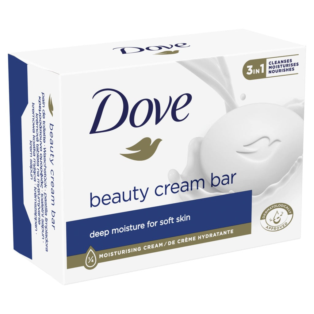 Dove Original Beauty Bar Soap 4 x 90g Pack Moisturising Cream Body Wash for Soft Skin Multi Pack Bulk Buy