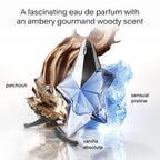 Mugler Angel Eau de Parfum 100ml Refillable Star Bottle Women's Fragrance Ambery Gourmand Perfume with Bergamot Praline and Patchouli - Damaged Box