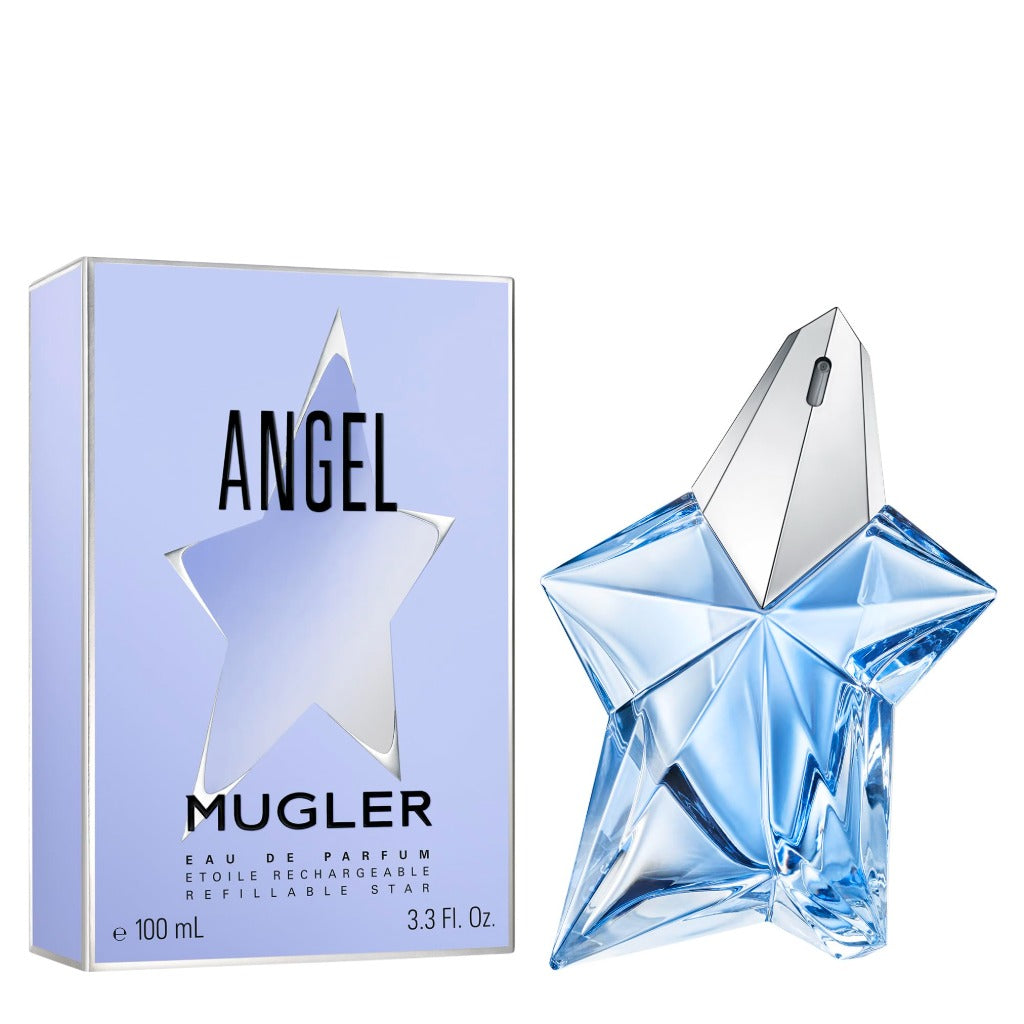 Mugler Angel Eau de Parfum 100ml Refillable Star Bottle Women's Fragrance Ambery Gourmand Perfume with Bergamot Praline and Patchouli - Damaged Box