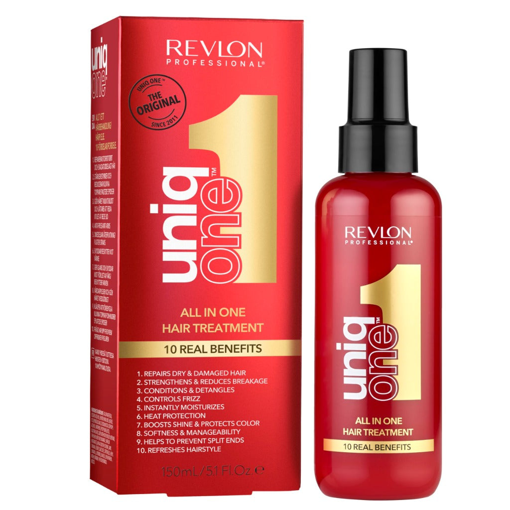 Revlon Professional Uniq One All In One Hair Treatment 150ml - Multi-Benefit Leave-In Conditioner and Hair Mask Spray - Original Scent - Damaged Box