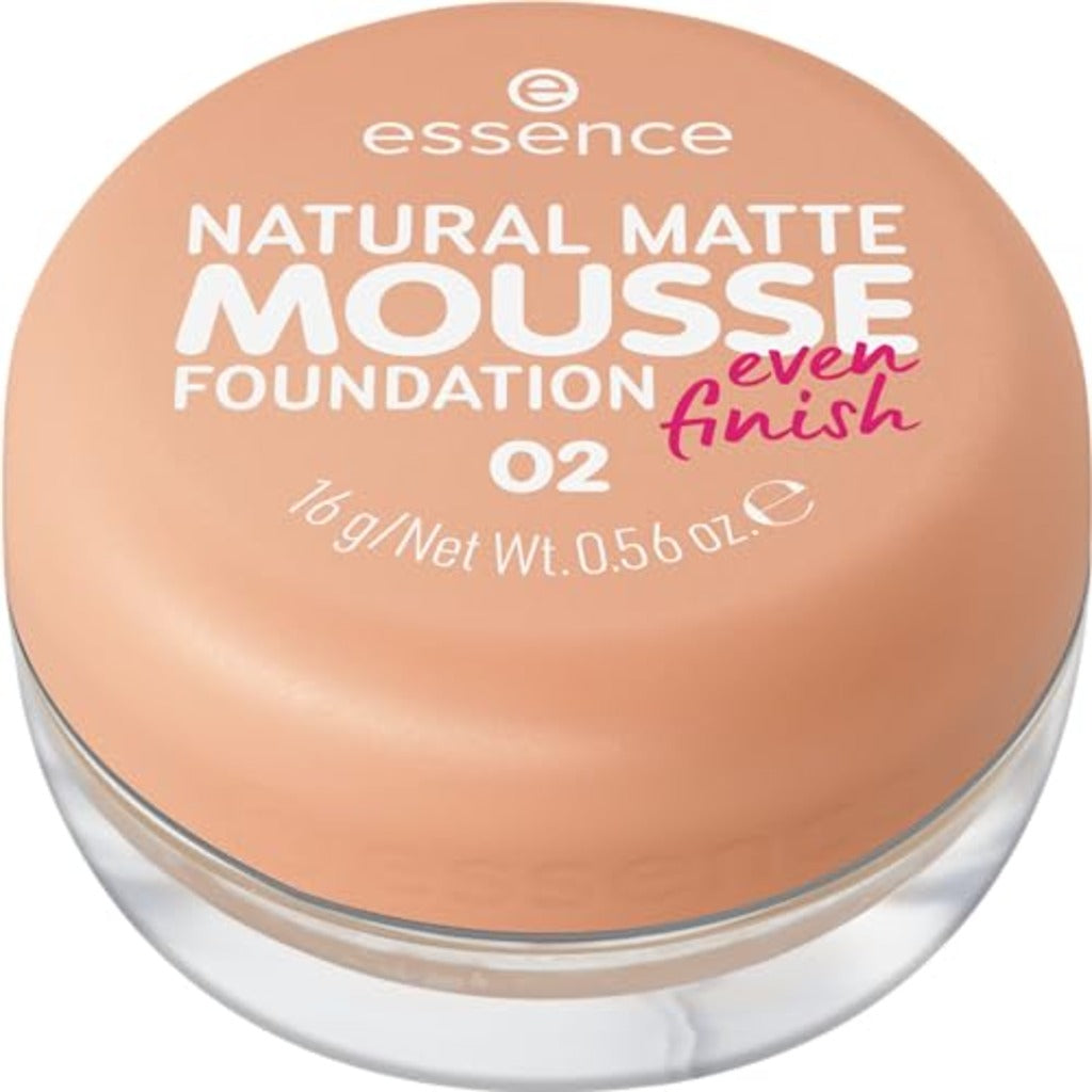Essence Natural Matte Mousse Foundation 16g Mattifying Full Coverage Face Makeup Lightweight Texture Medium To High Coverage 01 Matt Sand