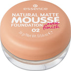 essence Natural Matte Mousse Foundation 16g - Mattifying Full Coverage Face Makeup - 02 Beige
