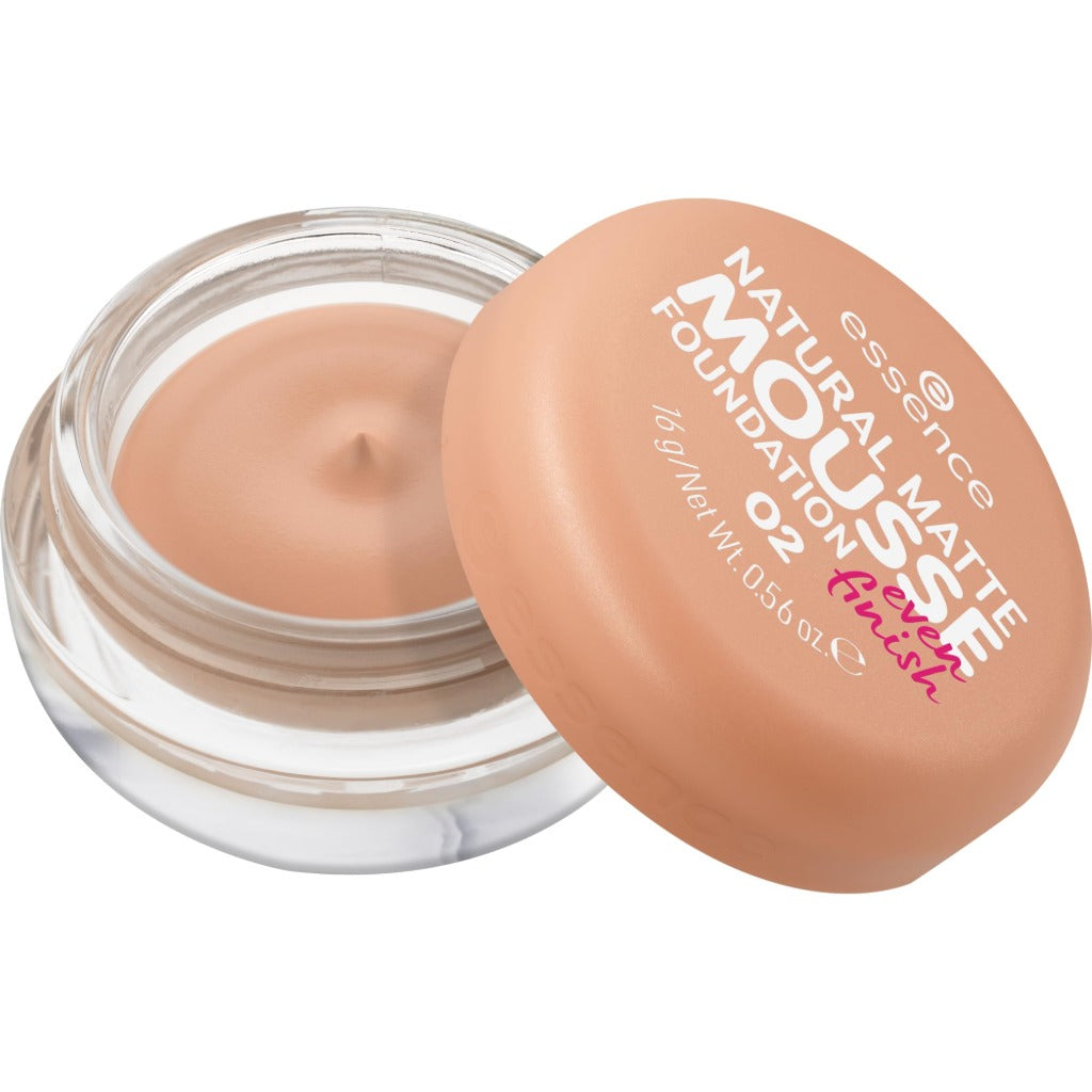 Essence Natural Matte Mousse Foundation 16g Mattifying Full Coverage Face Makeup Lightweight Texture Medium To High Coverage 01 Matt Sand