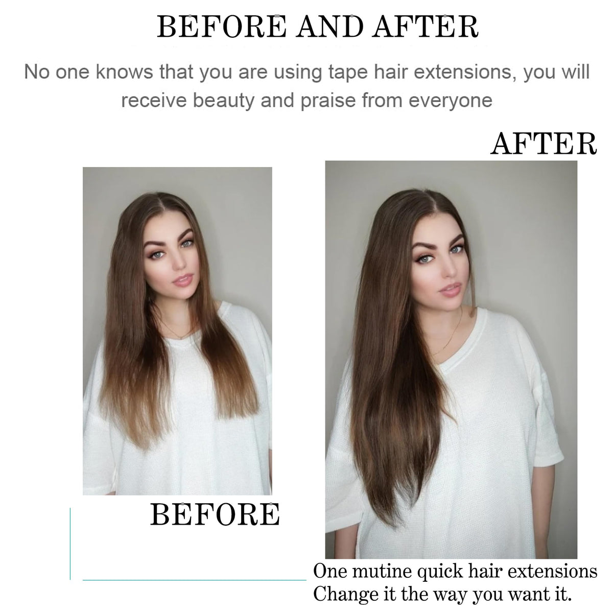 Roserer Tape In Hair Extensions Human Hair Light Brown 20 Inch 40g 20 Pieces Straight Real Hair Invisible Adhesive - Damaged Box