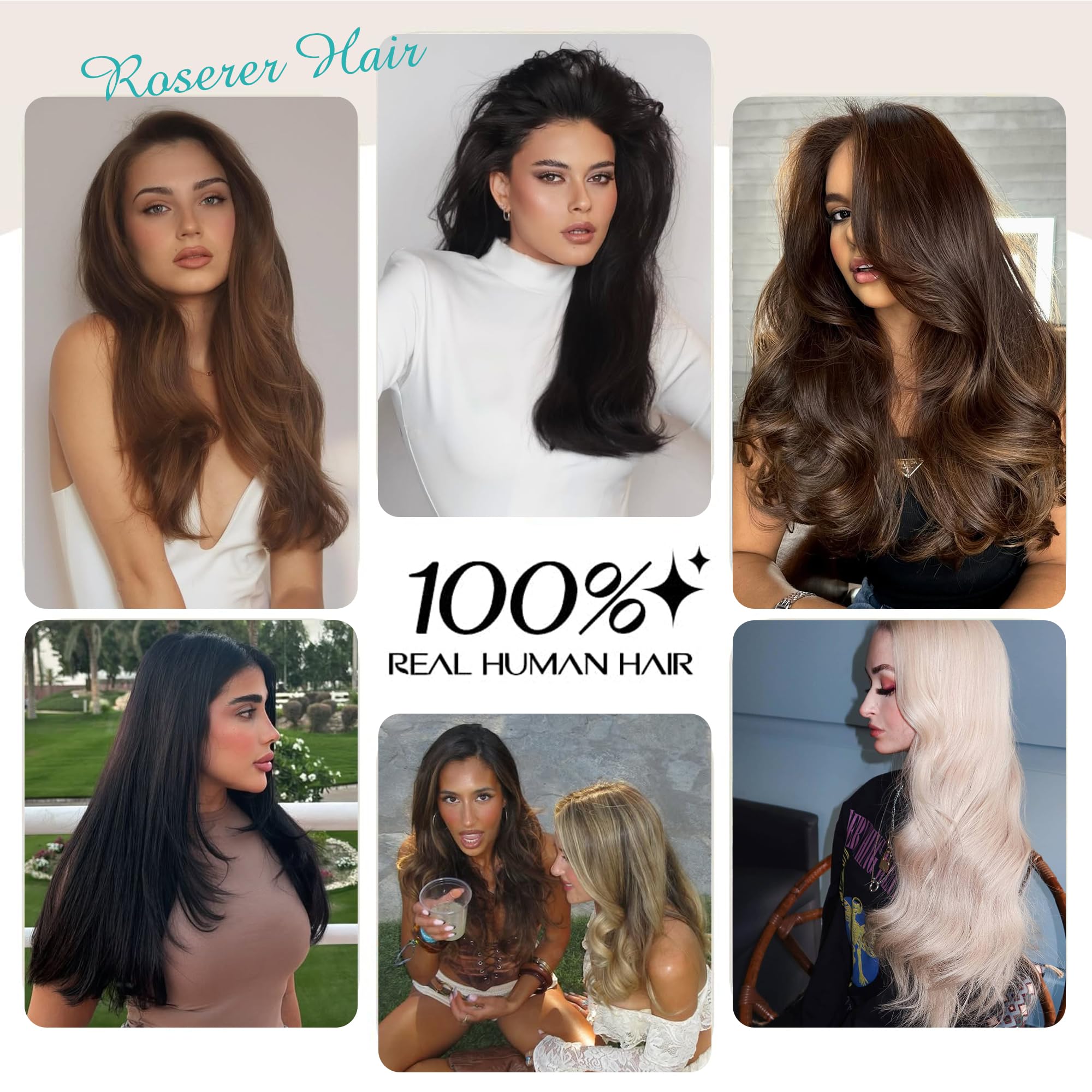 Roserer Tape In Hair Extensions Human Hair Light Brown 20 Inch 20 Pieces 40g Straight Real Hair Invisible Adhesive Tapes Daily Styling 20 - Damaged Box