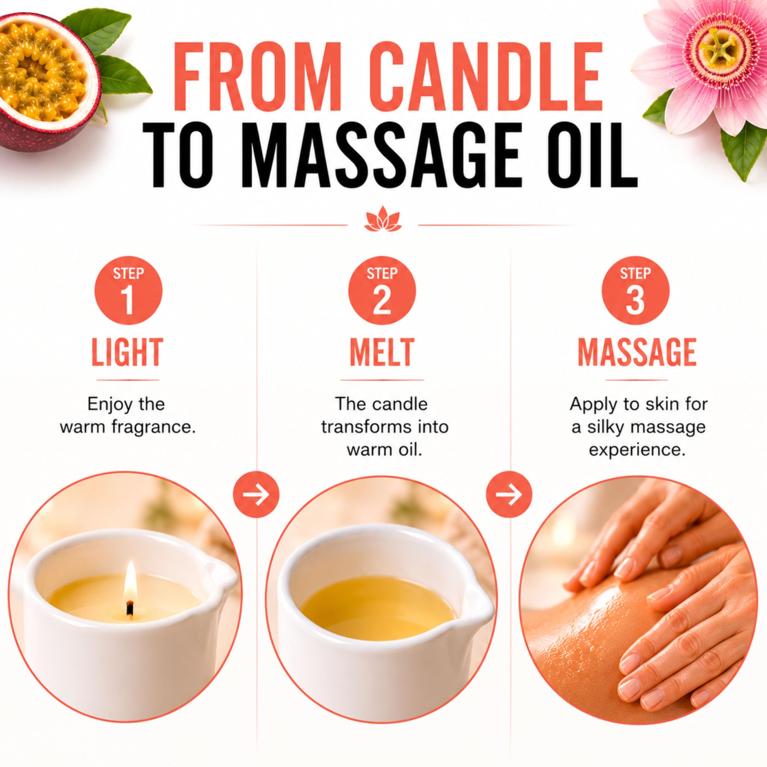 Beauty Image Passion Fruit Hot Oil Body Massage Candle