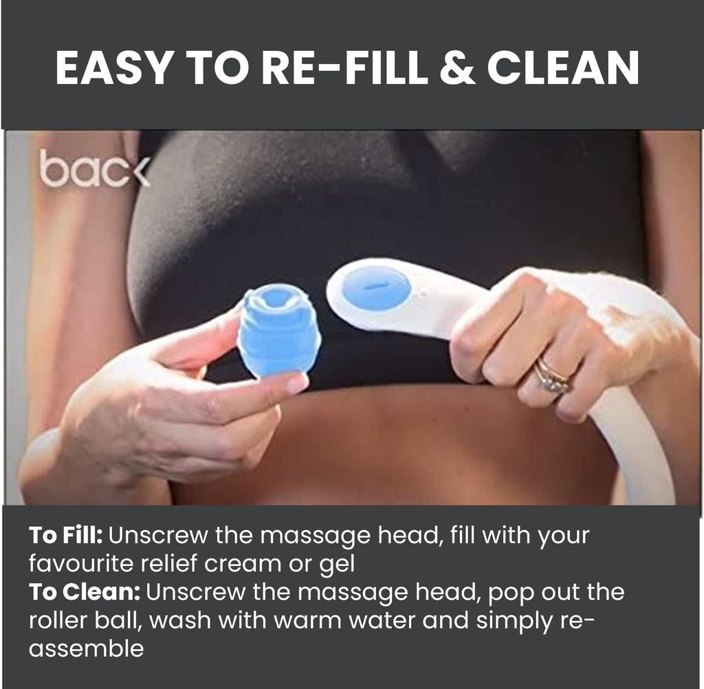 BACK Easy Applicator | Deep Tissue Massager and Application of Your Favorite Topical Gel or Cream to Hard to Reach Areas - Damaged Box