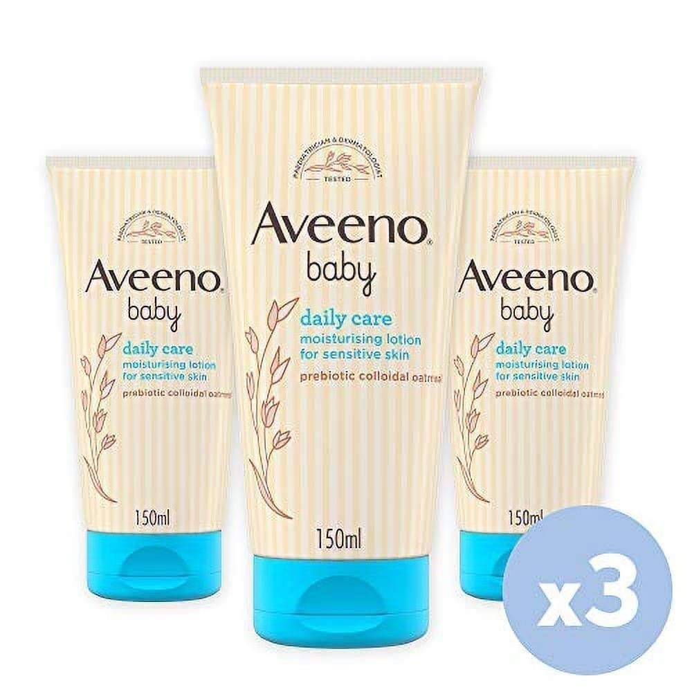 Aveeno Baby Daily Care Moisturising Lotion (1 x 250ml), Fast-Absorbing Face and Body Baby Lotion with Prebiotic Colloidal Oatmeal, Protects & Moisturises Skin For 24 Hours, For Sensitive Skin