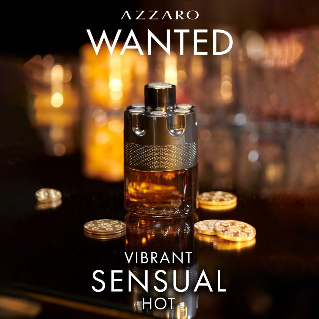 Azzaro Wanted by Night, Eau de Parfum Aftershave, Spicy Woody Fragrance with Cinnamon, Red Cedar, Tobacco, Bold Magnetic Aftershave for Men, A Bold Spicy Accord - Damaged Box