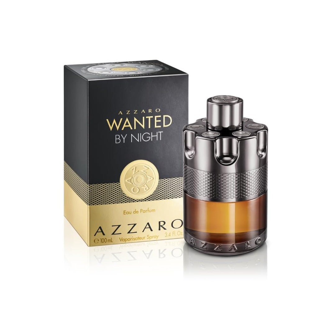 Azzaro Wanted by Night, Eau de Parfum Aftershave, Spicy Woody Fragrance with Cinnamon, Red Cedar, Tobacco, Bold Magnetic Aftershave for Men, A Bold Spicy Accord - Damaged Box