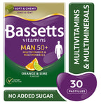 Bassetts Vitamins Man 50+ Multivitamins & Multiminerals Orange & Lime Flavour 30 Gummy Pastilles - BBE 05/2026