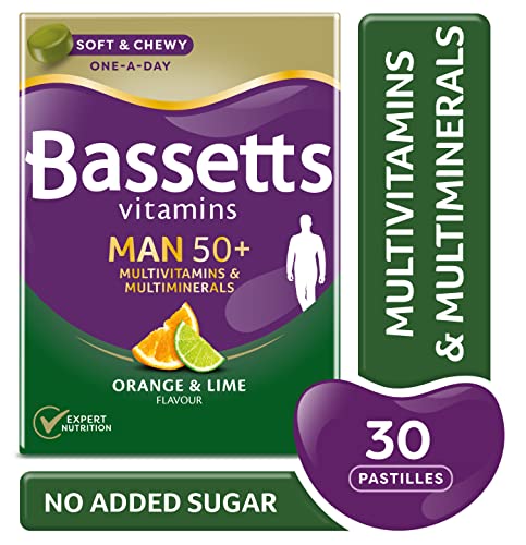 Bassetts Vitamins Man 50+ Multivitamins & Multiminerals Orange & Lime Flavour 30 Gummy Pastilles - BBE 05/2026