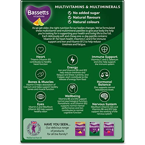 Bassetts Vitamins Man 50+ Multivitamins & Multiminerals Orange & Lime Flavour 30 Gummy Pastilles - BBE 05/2026