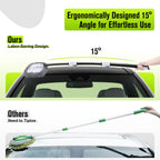 Alyvisun 15^0 Curved Car Wash Brush with Telescopic Handle 120cm Thickness Aluminum Alloy Rod, 2 Soft Chenille Head-Cleaning Mop for Washing Cars Truck SUV RV Caravans and Household, Scratch Free - Damaged Box