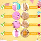 40 Pcs Party Bags with Handles - Colourful Plastic Gift Bags for Kids Christmas Birthday - Pink White Green Blue Goodie Bags