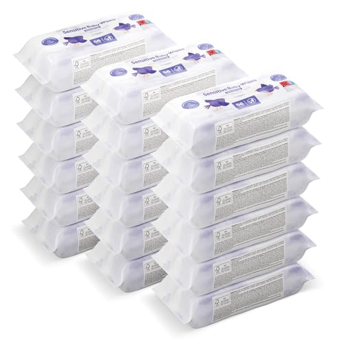 by Amazon Sensitive Baby Wipes 1008 Wipes, Unscented, 18 Pack of 56
