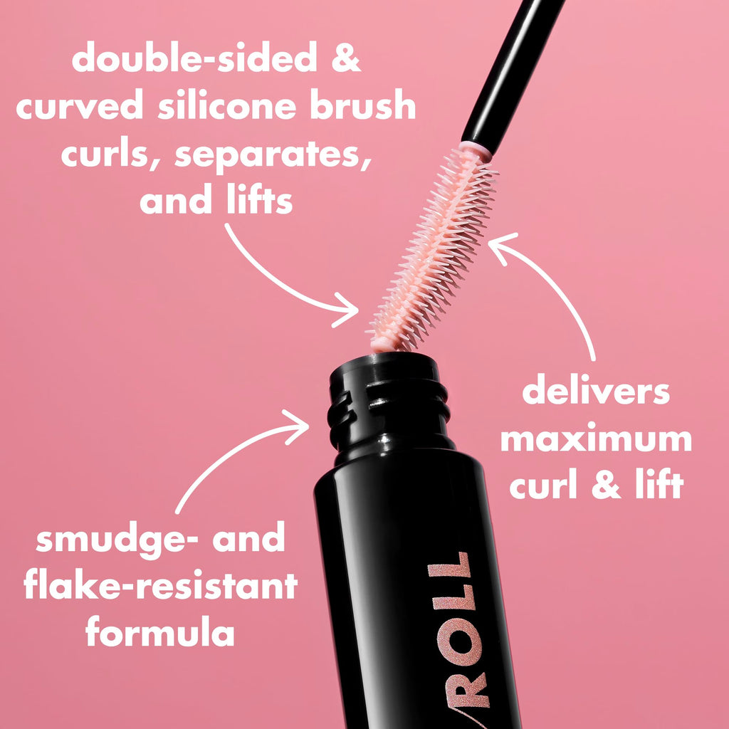 e.l.f. Lash 'N Roll Mascara - Curling, Lifting & Separating - Long-Lasting, Vegan & Cruelty-Free - Black - Damaged Box
