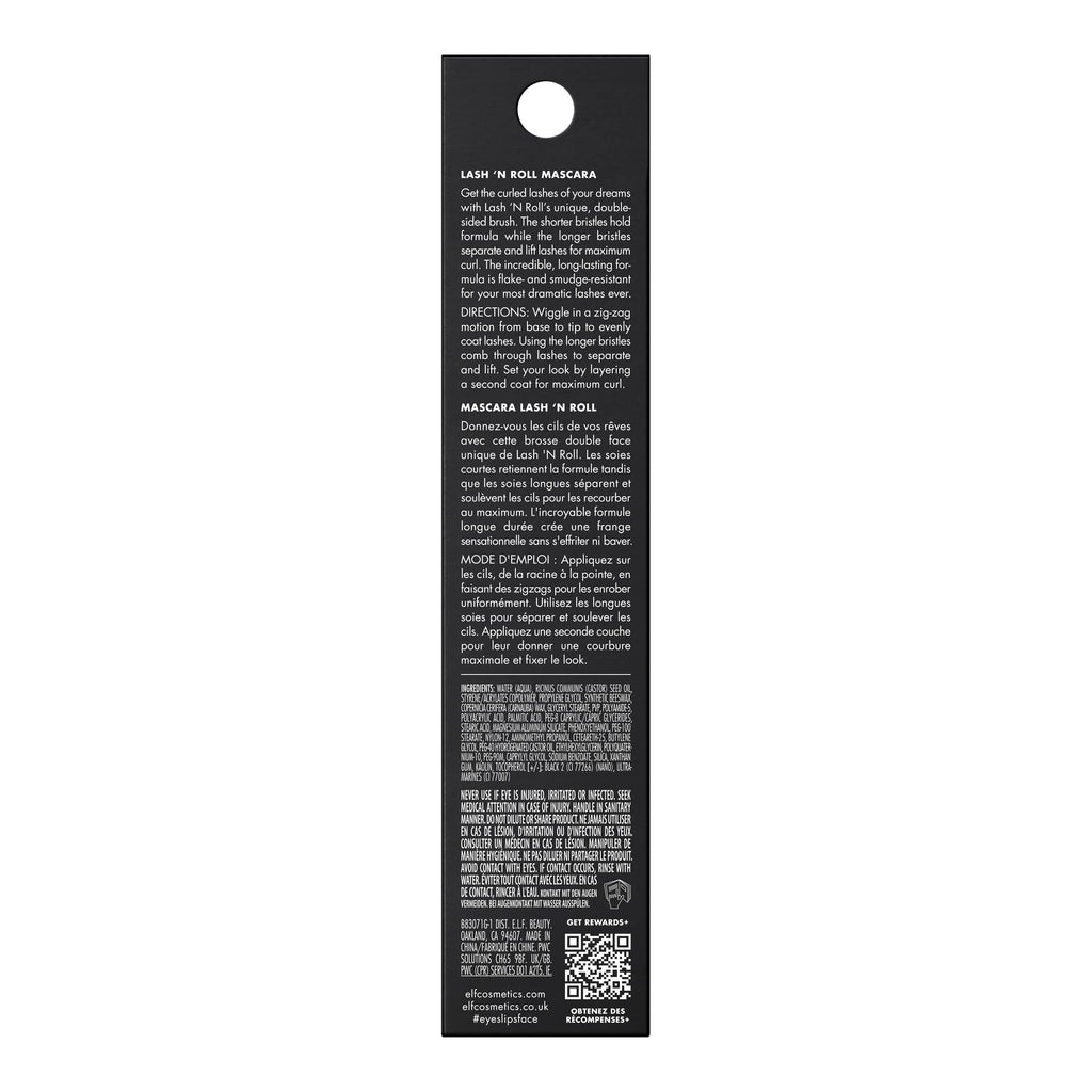e.l.f. Lash 'N Roll Mascara - Curling, Lifting & Separating - Long-Lasting, Vegan & Cruelty-Free - Black - Damaged Box