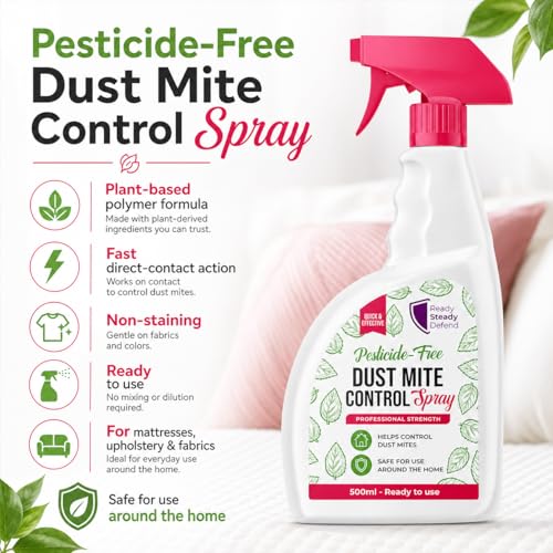 Dust Mite Killer Spray 500ml - Pesticide-Free, Eco-Friendly Pest Control for Home, Targets Mites & Insects - Very Good