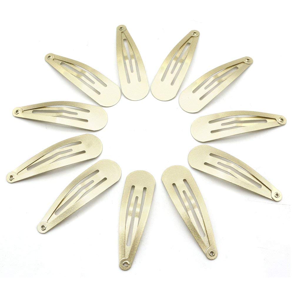Dofash 12pc Snap Hair Clips 5cm Blonde Basic Hair Barrettes for Women & Girls