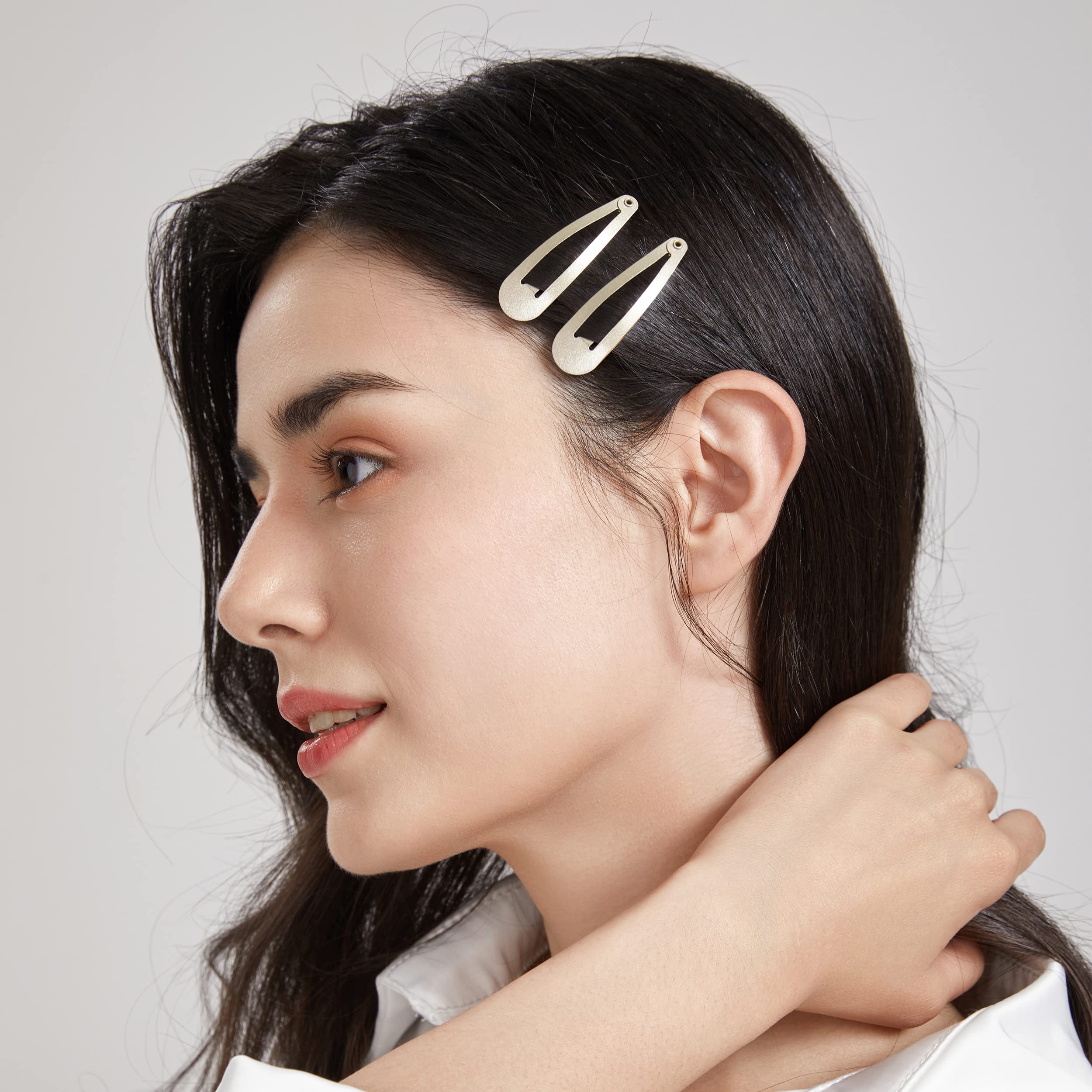 Dofash 12pc Snap Hair Clips 5cm Blonde Basic Hair Barrettes for Women & Girls