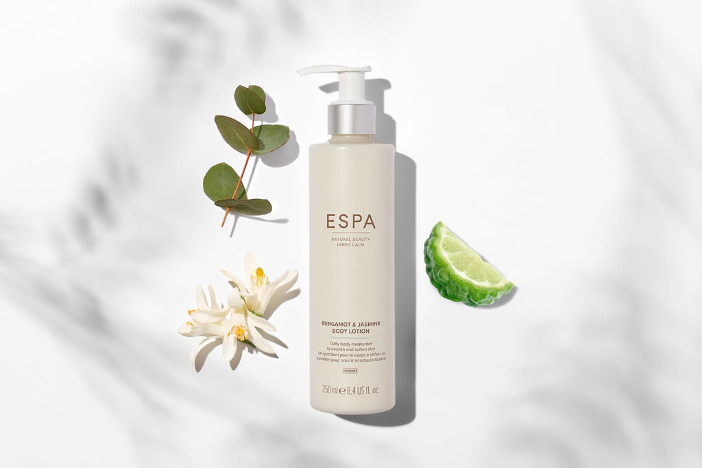 ESPA Bergamot & Jasmine Body Lotion 250ml | Moisturises, Nourishes & Softens | Luxurious Blend of Pure Essential Oils | 100% Natural Fragrance