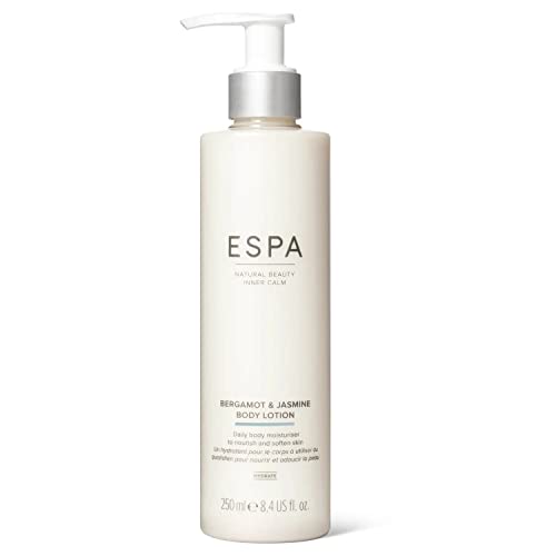 ESPA Bergamot & Jasmine Body Lotion 250ml | Moisturises, Nourishes & Softens | Luxurious Blend of Pure Essential Oils | 100% Natural Fragrance