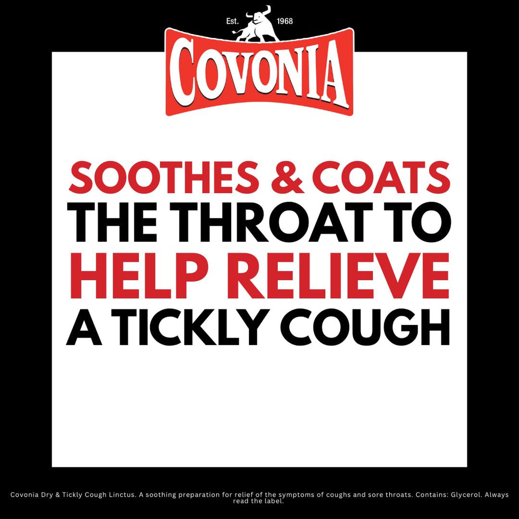 Covonia Dry & Tickly Cough Linctus Soothes And Provides Relief From Dry Coughs And Sore Throats Non Drowsy Cough Syrup Suitable For Vegetarians Cold And Flu Relief, 300ml (Always read Label First) - Very Good - BBE 07/2026