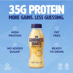 For Goodness Shakes Vanilla Protein Shake - 35g Protein, Fat-Free, No Added Sugar, 8 x 330ml Ready-to-Drink - BBE 05/2026