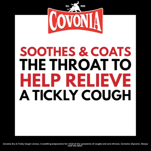 Covonia Dry & Tickly Cough Linctus Soothes And Provides Relief From Dry Coughs And Sore Throats Non Drowsy Cough Syrup Suitable For Vegetarians Cold And Flu Relief, 300ml (Always read Label First) - Very Good - BBE 07/2026