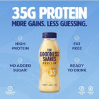 For Goodness Shakes Vanilla Protein Shake - 35g Protein, Fat-Free, No Added Sugar, 8 x 330ml Ready-to-Drink - BBE 05/2026