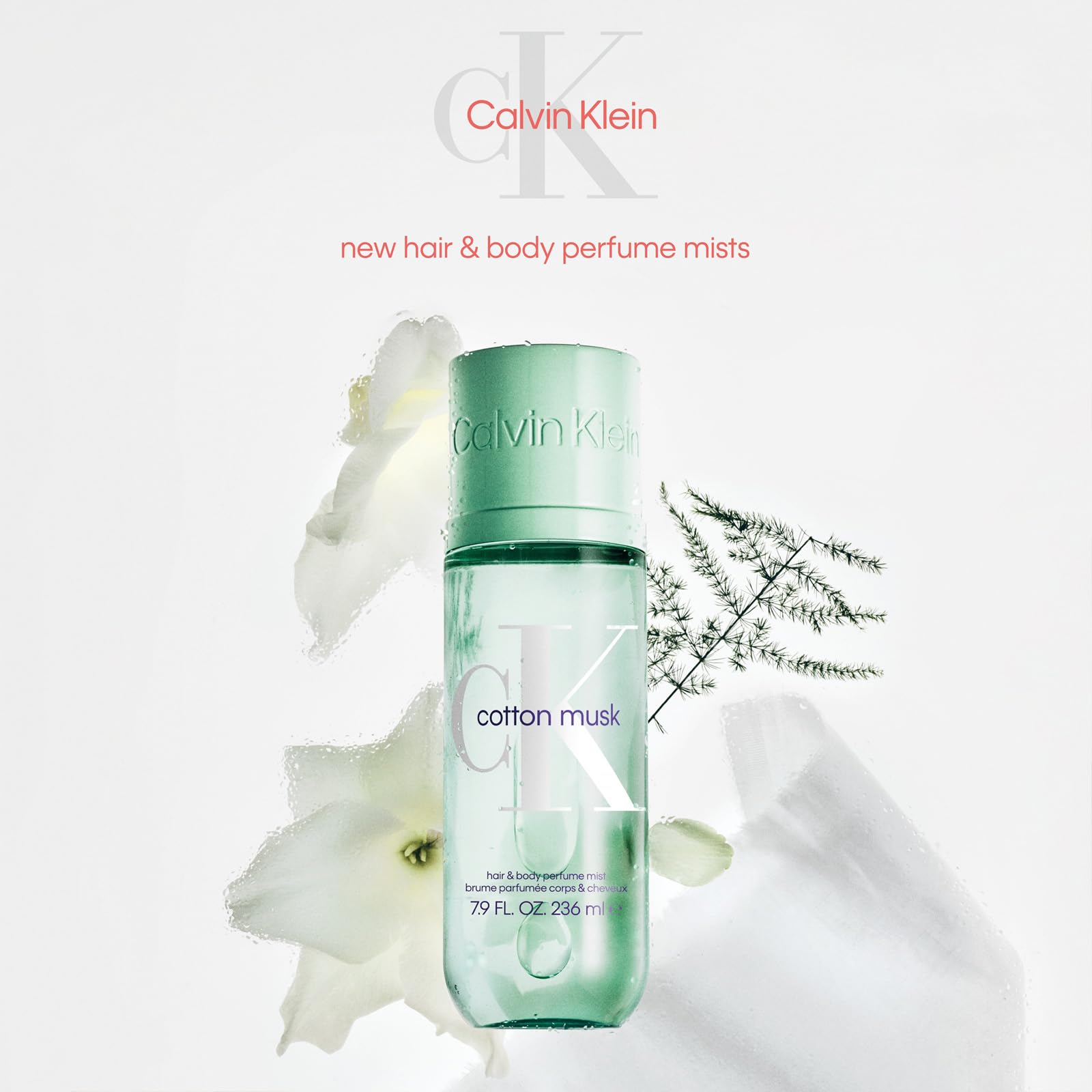 Calvin Klein Unisex Hair & Body Perfume Mist, in Scents Vanilla, Coconut, Peach, Raspberry, Blackcurrant and White Florals, 236ml