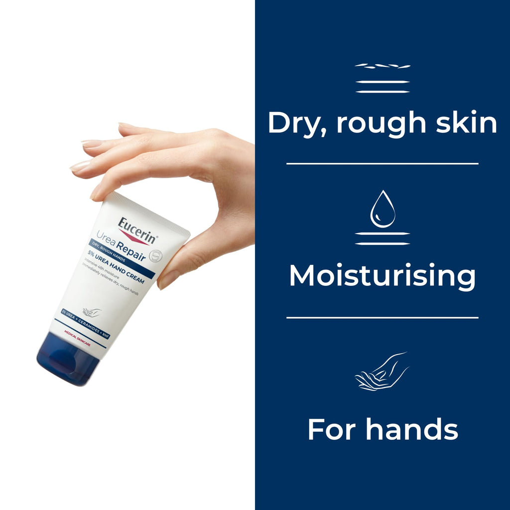 Eucerin UreaRepair Plus Hand Cream 75ml - 5% Urea - Dry, Rough Hands Moisturiser