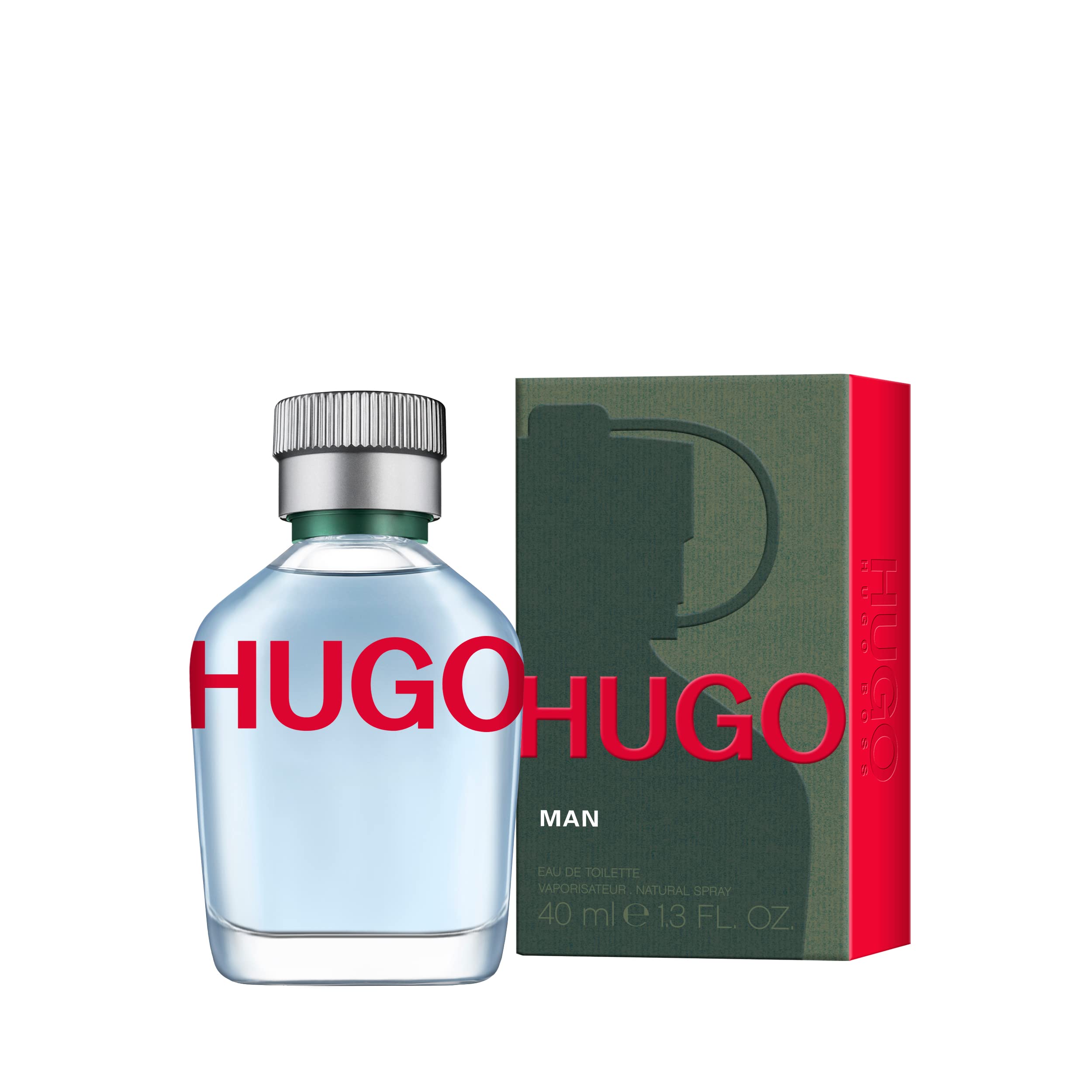 HUGO Man Eau de Toilette, Men's Perfume, Notes of Crispy Green Apple and Fir Balsam, Aromatic Fragrance, Medium Longevity, 40ml - Damaged Box